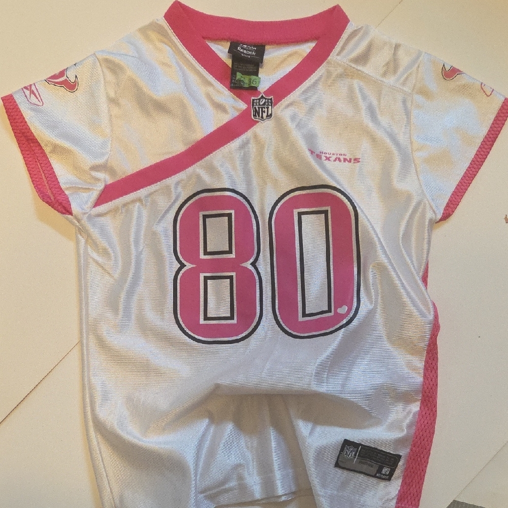 NFL Womans Texans Pink and White Jersey